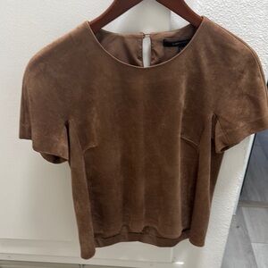 BCBGMaxAzria Brown Short Sleeve Blouse